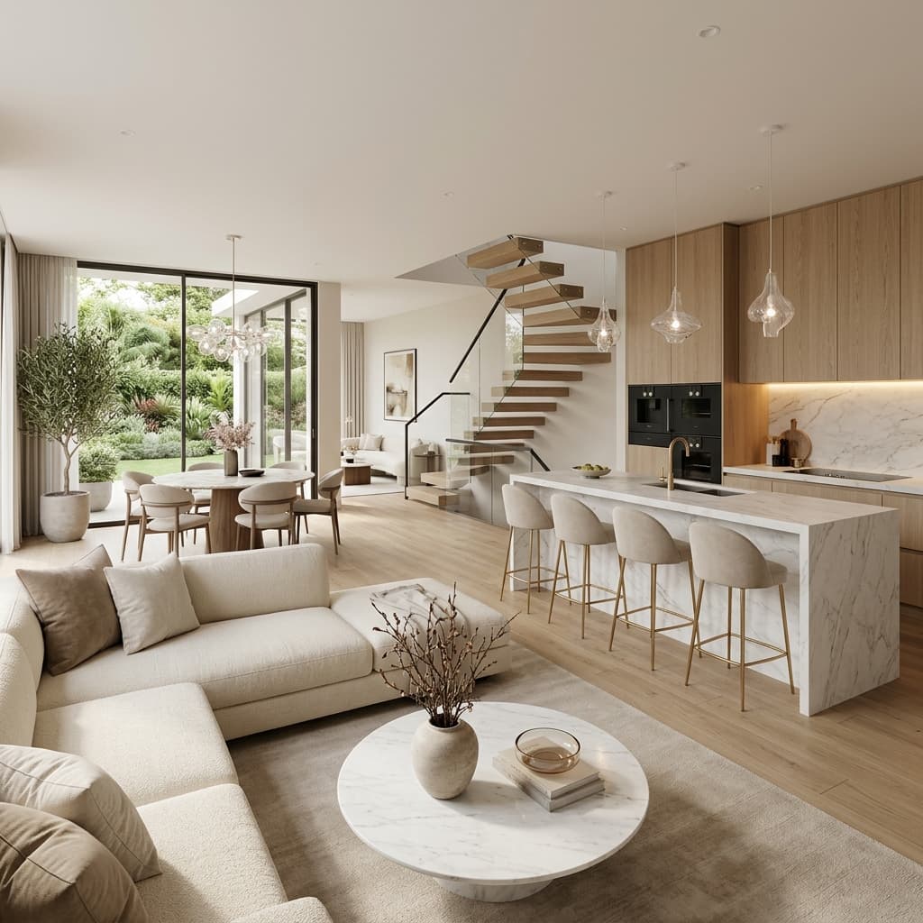 Ultra realistic luxury interior design of premium residence